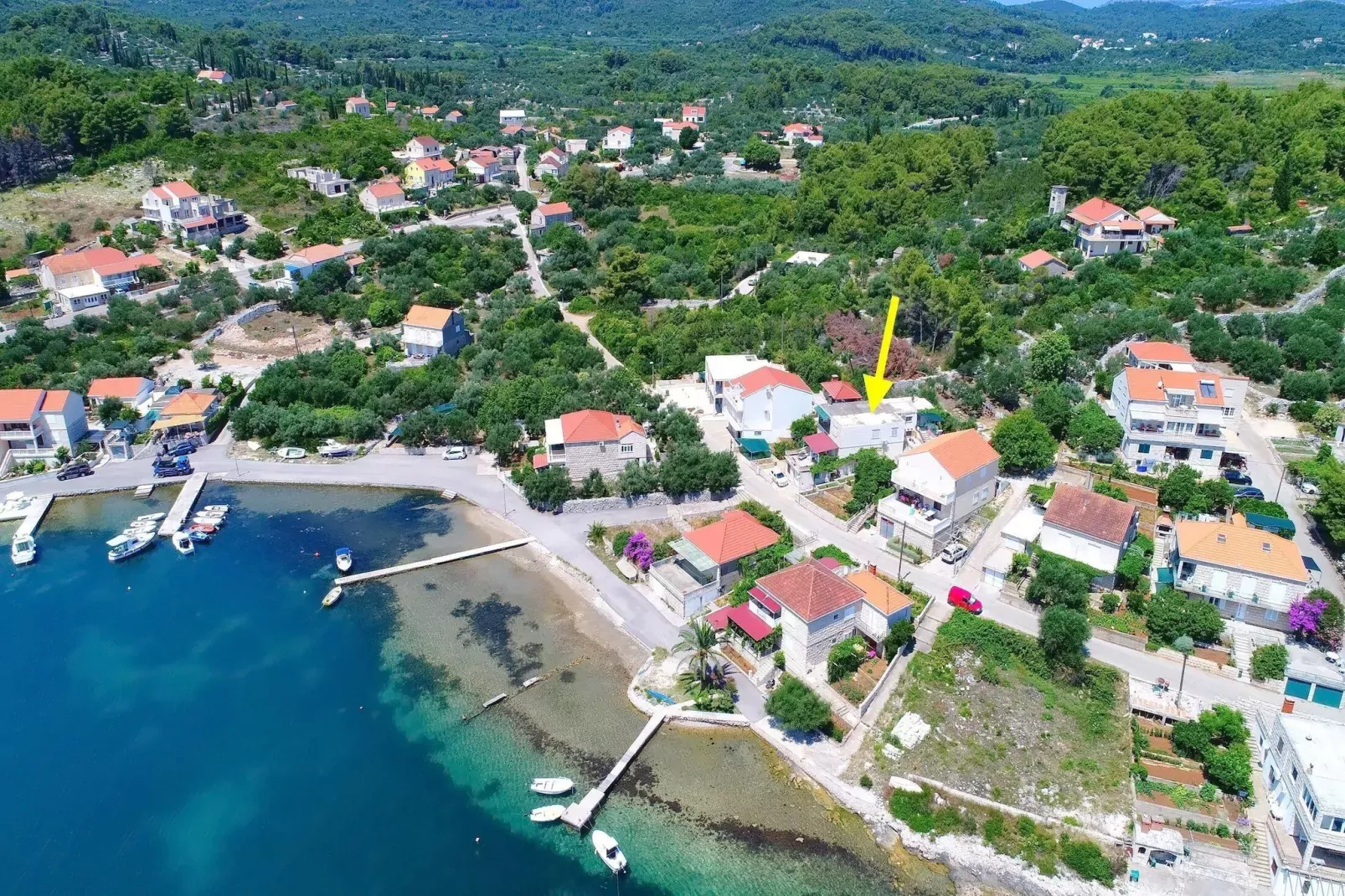 Apartments Radojković Lumbarda -One Bedroom Apartment with Terrace and Partial Sea View(A1)-Areas summer 1km