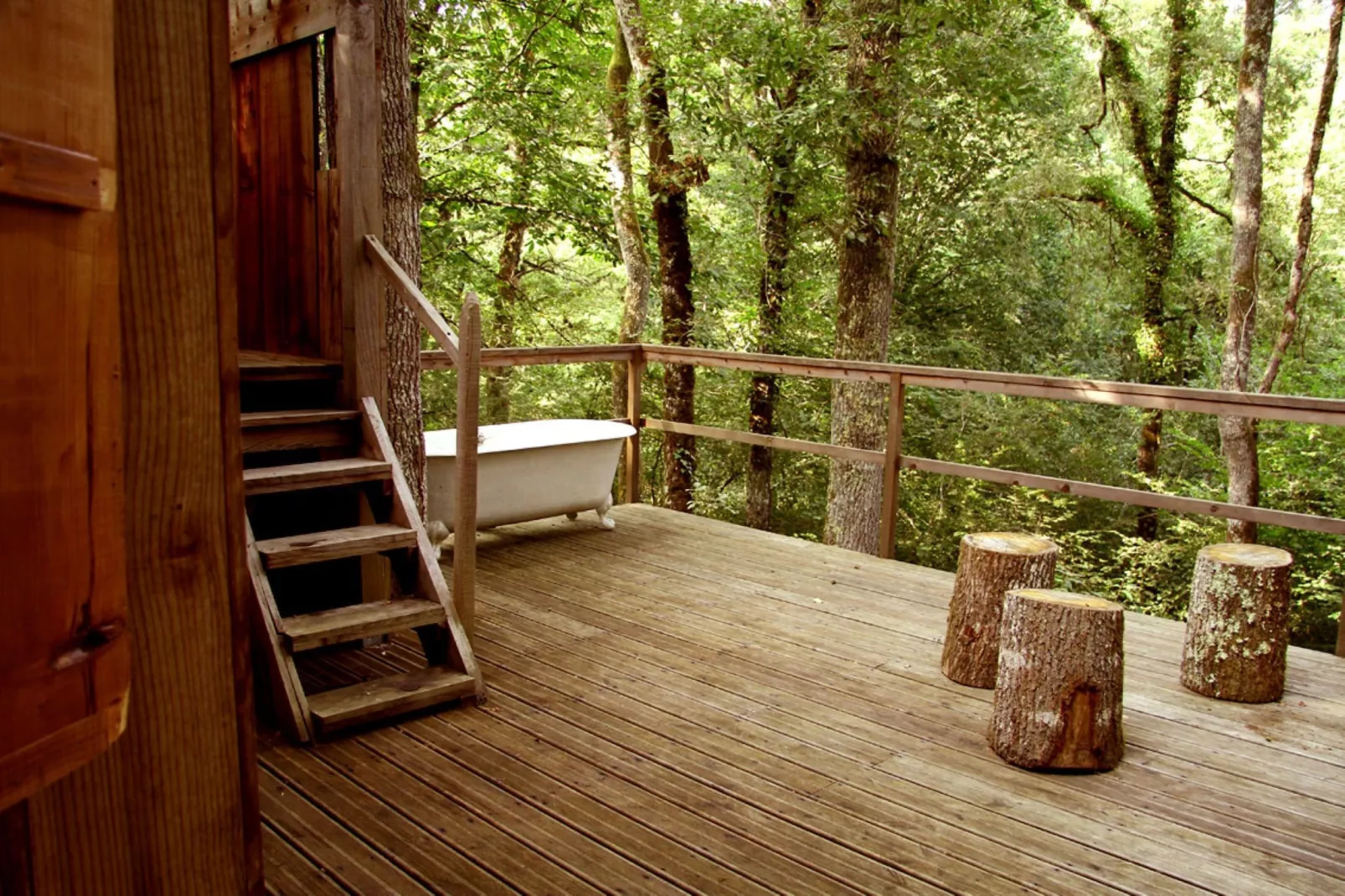 Ecolodge en Sequoia-Terrace balcony