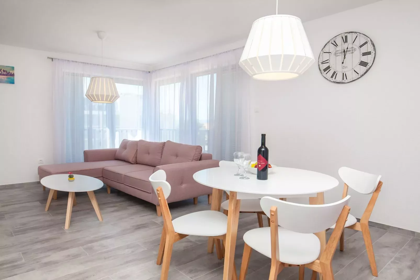 Apartments Dva Galeba - Standard One Bedroom Apartment with Partial Sea View (106)-Living room