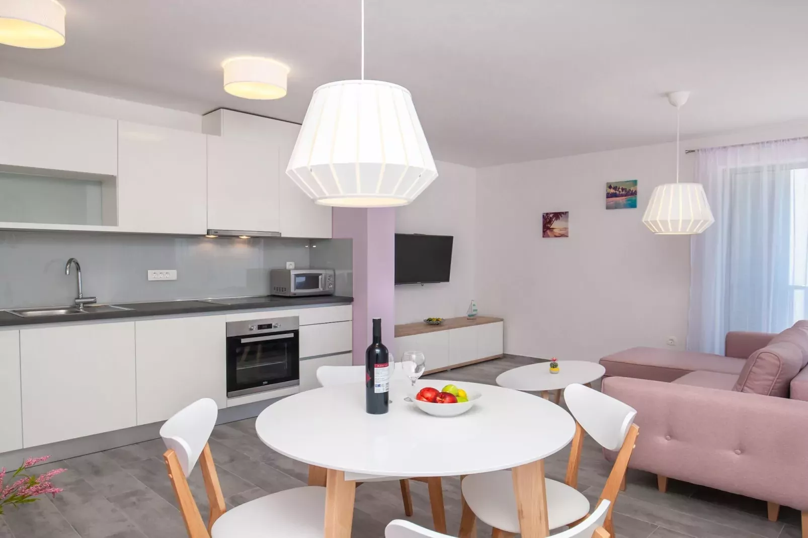 Apartments Dva Galeba - Standard One Bedroom Apartment with Partial Sea View (106)-Kitchen