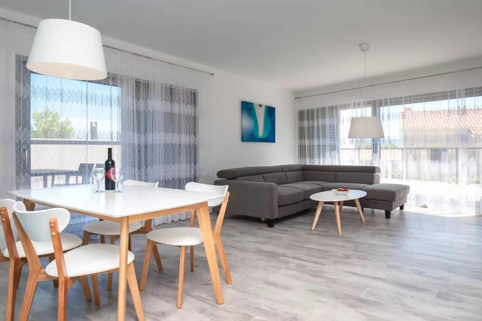 Apartments Dva Galeba - One Bedroom Apartment with Garden Terrace (202)-Salon