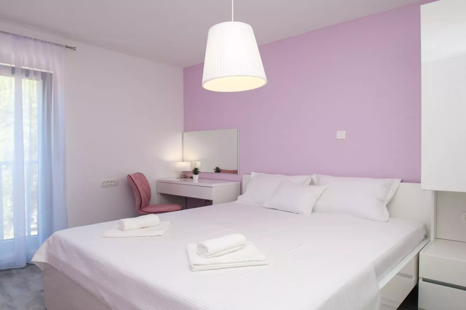 Apartments Dva Galeba - Standard One Bedroom Apartment with Sea View (203)-Bedroom