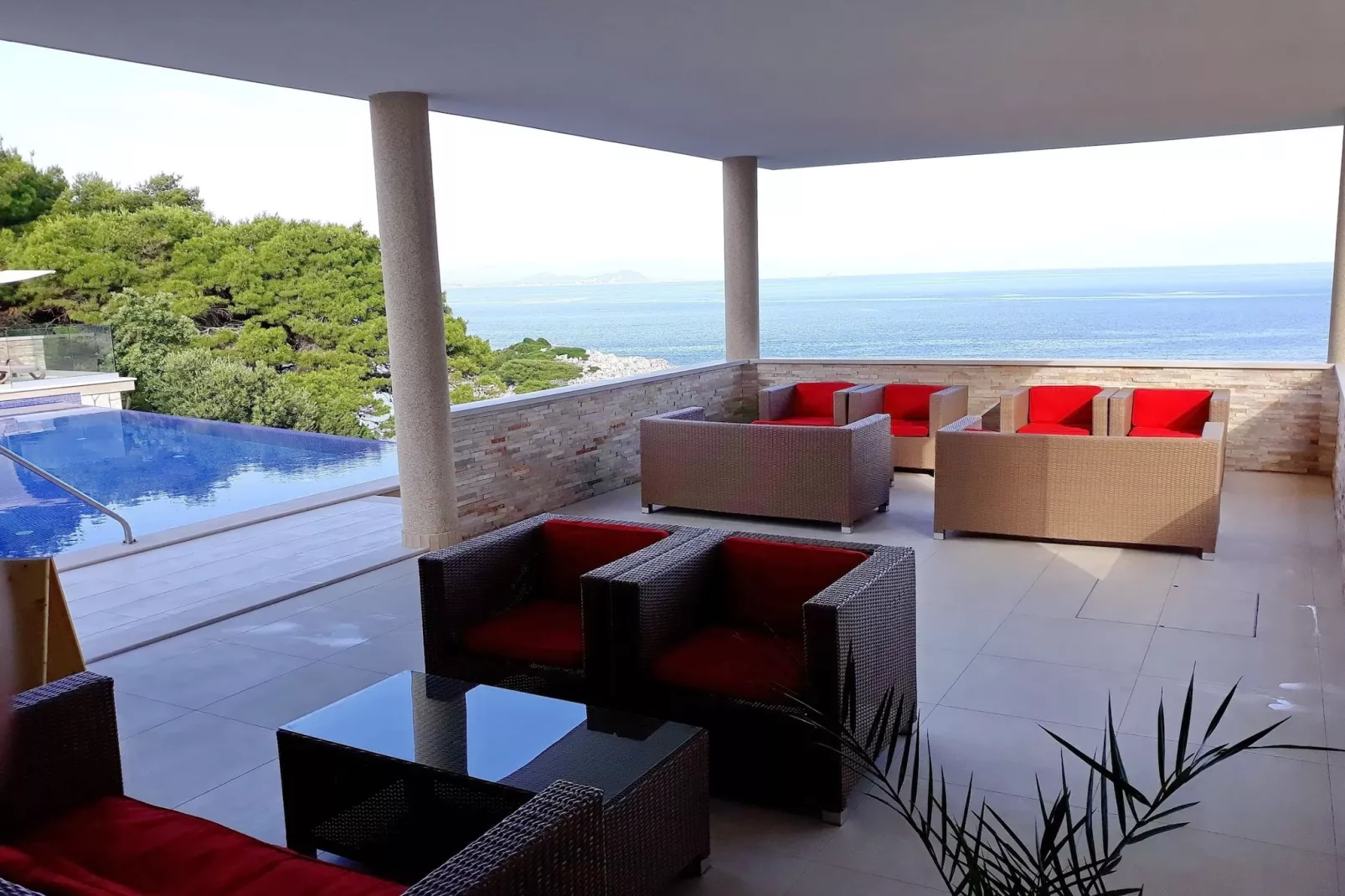 Villa Mirosa-Comfort Triple Room with Balcony and Sea View ( 6 )-Pool