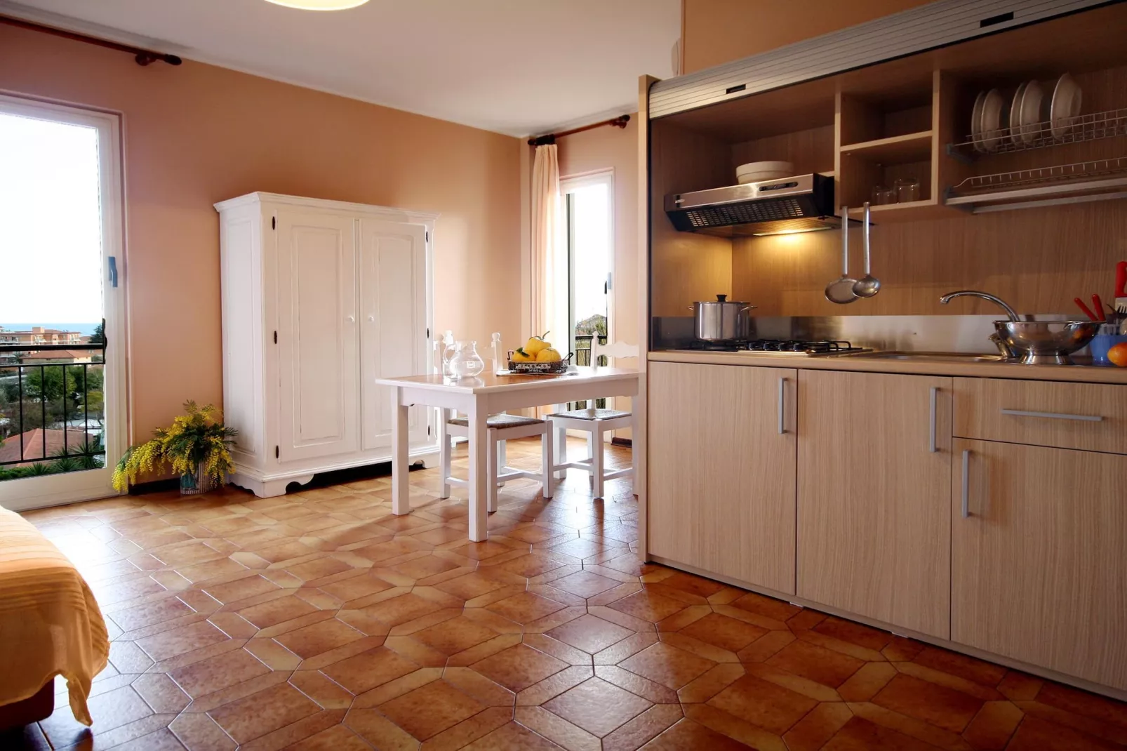 RESIDENCE LA MERIDIANA A TWO-ROOM APT 4 PAX BK/TERRACE/GARDEN - B401-Kitchen