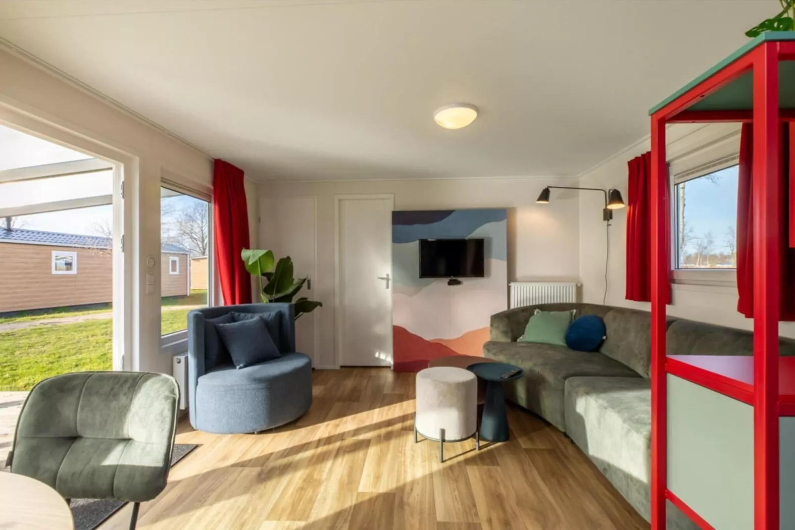 Chalet - Camping de Duinhoeve 'Bosdier'-Living room