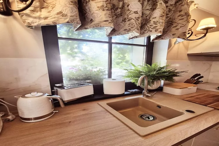 Dom wakacyjny z sauną i jacuzzi dla 2 osób Lubin-Kitchen
