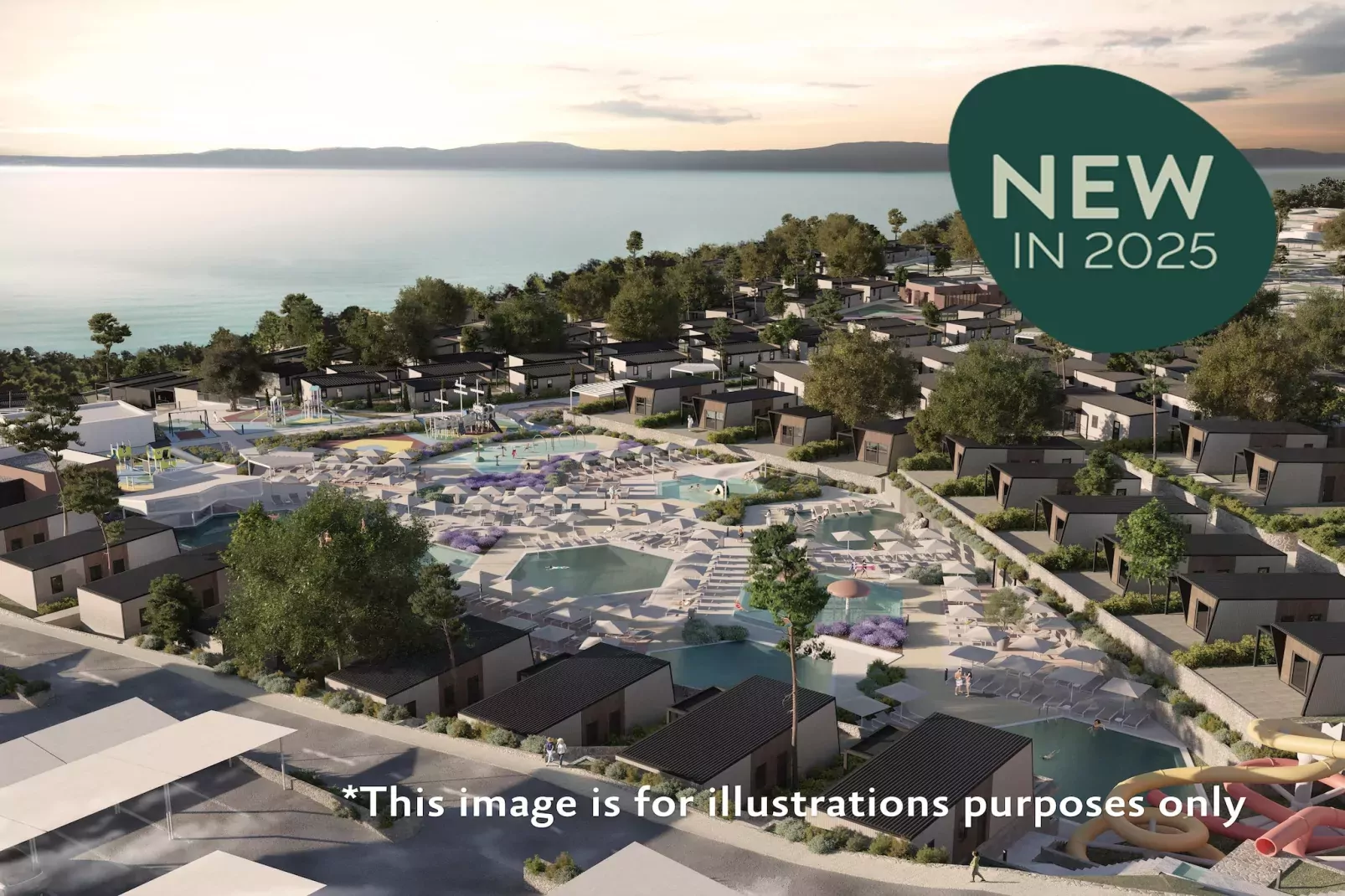 Aminess ATEA Camping Resort - Njivice - AMBER LUXURY Holiday home 5 Pers 40m2-Areas summer 1km