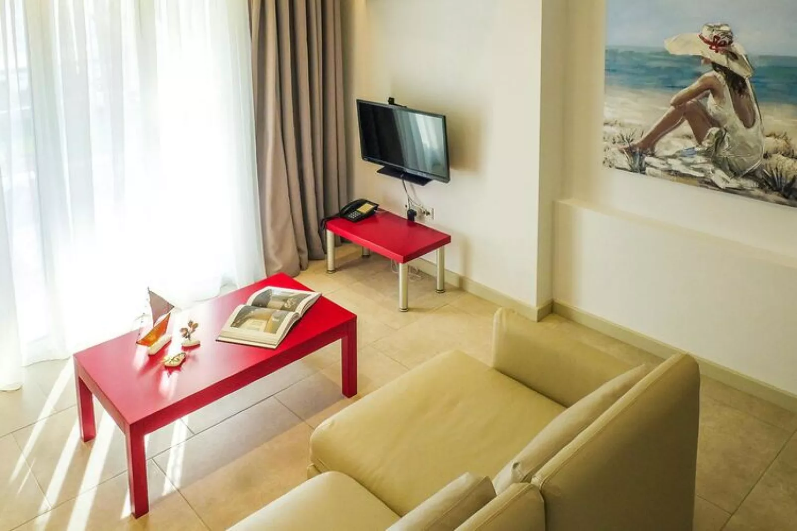 Holiday residence Acrotel Athena Villas, Elia Beach-Maisonette-Wohnzimmer