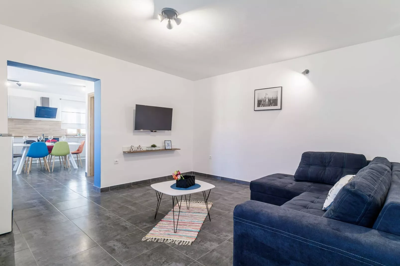 Holiday House Ulika with Private Pool-Living room