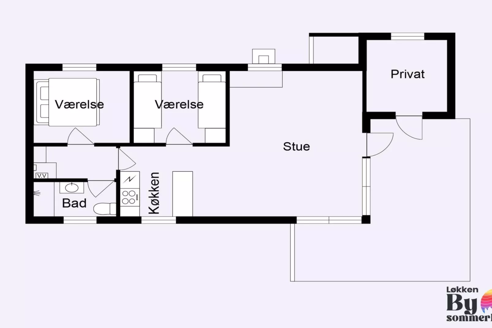 Holiday home in Lokken near sea-Indoor