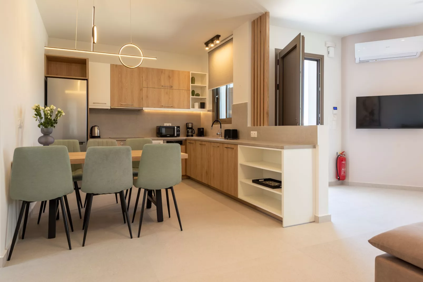 Athel Panoramic view Villas Stavros-Kitchen