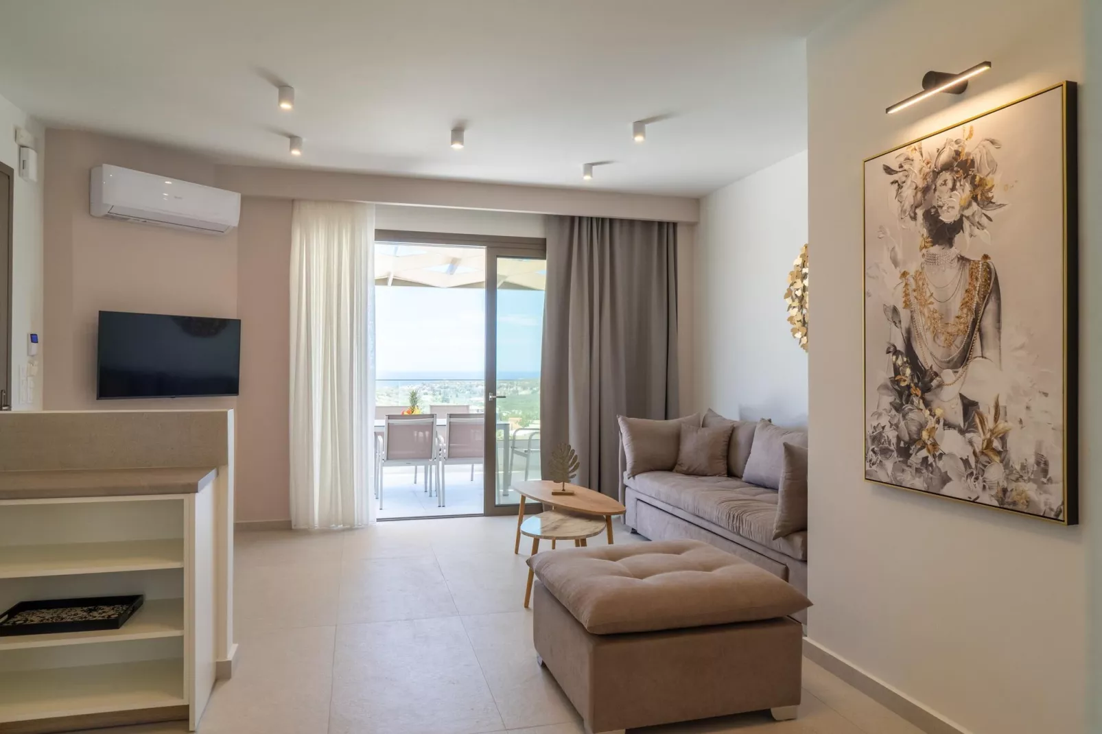 Athel Panoramic view Villas Stavros-Living room