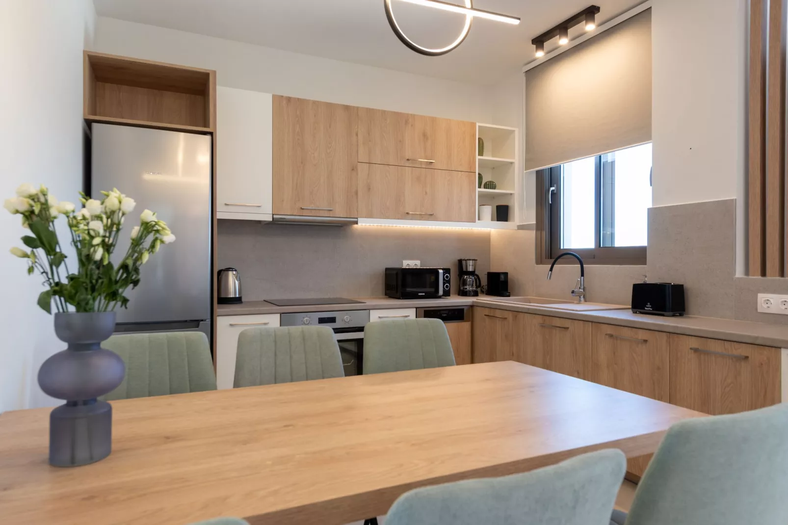 Athel Panoramic view Villas Stavros-Kitchen