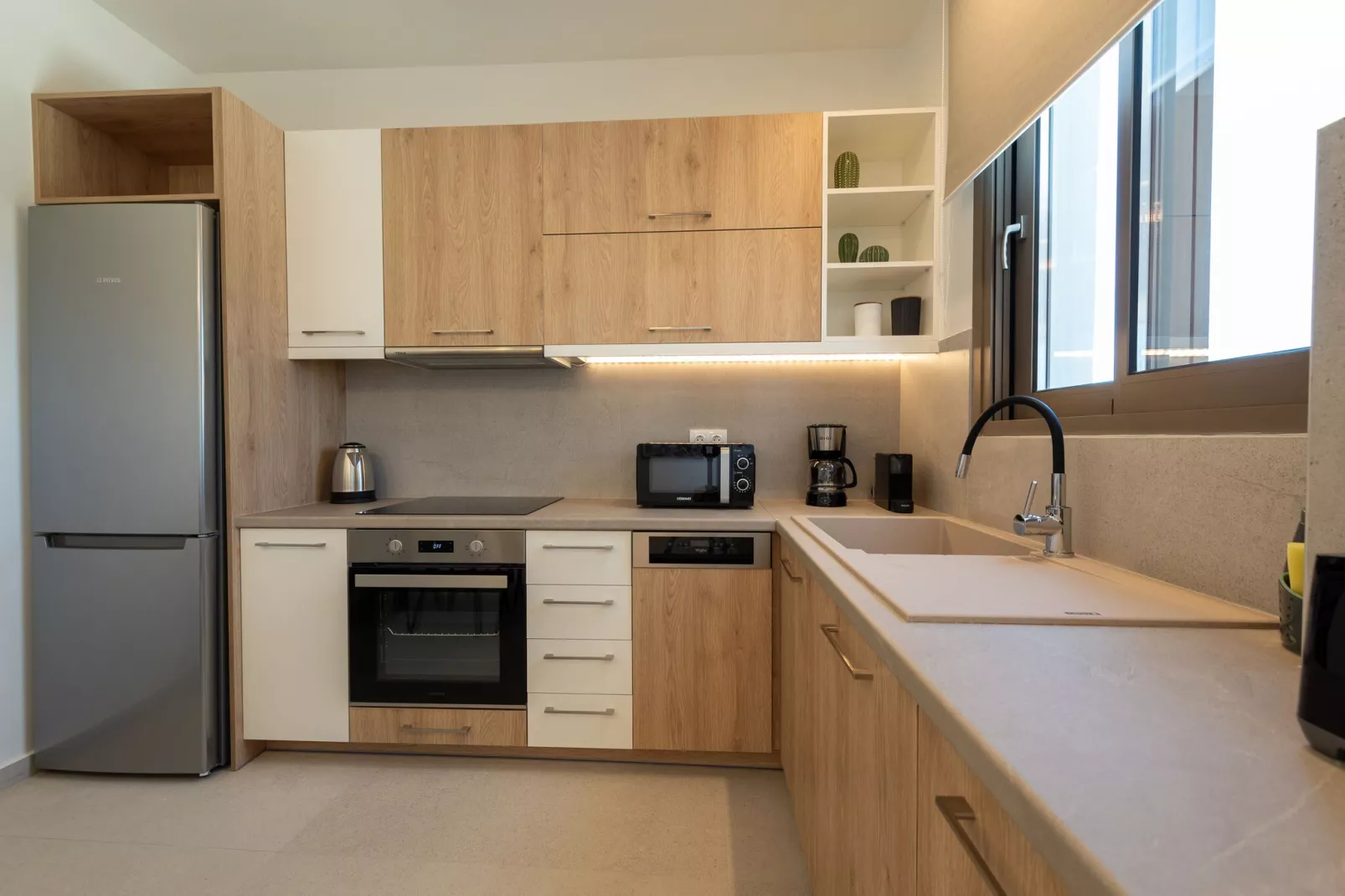 Athel Panoramic view Villas Stavros-Kitchen