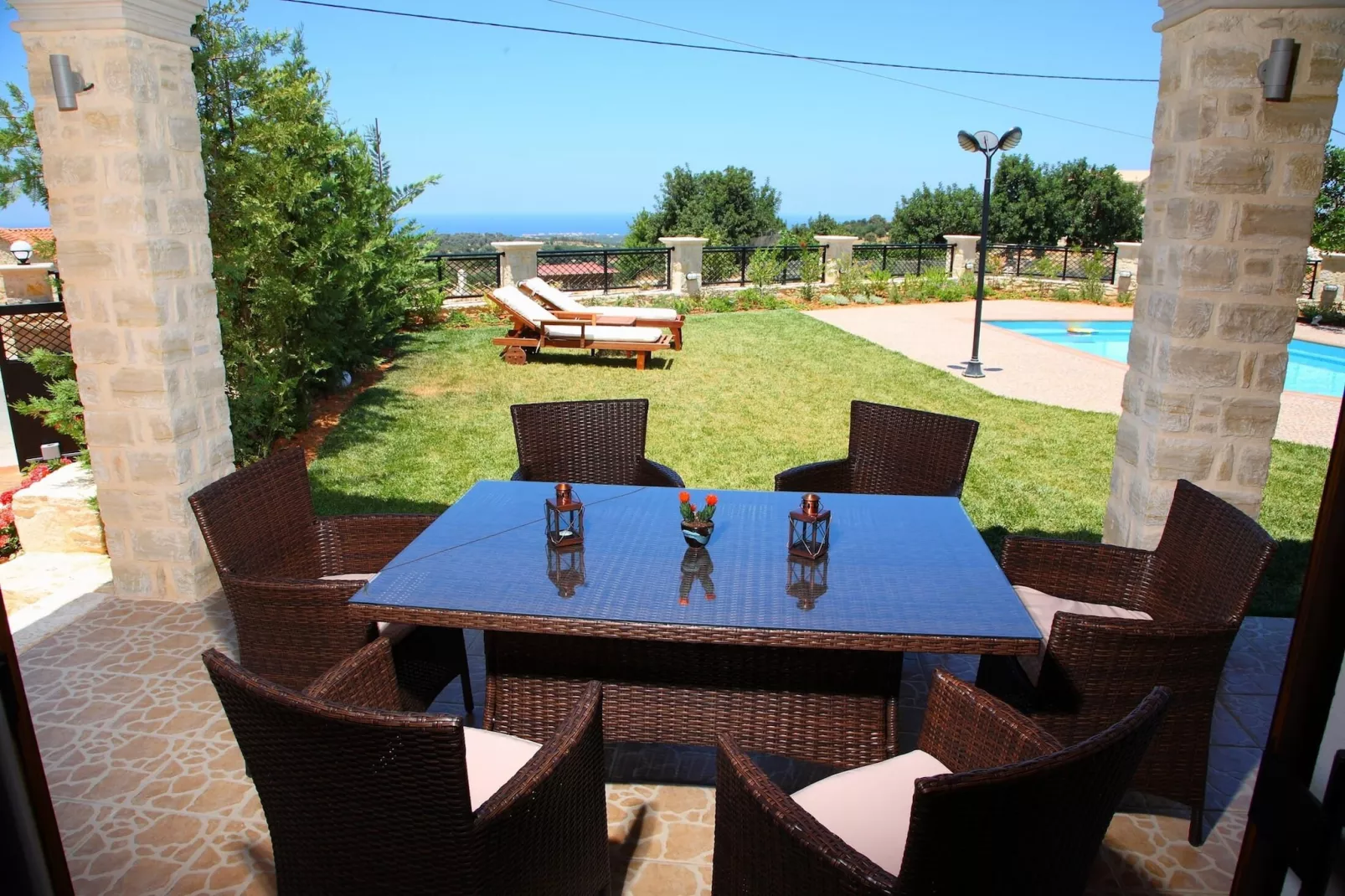 Agnanti Marina villa with private pool-Terrace balcony
