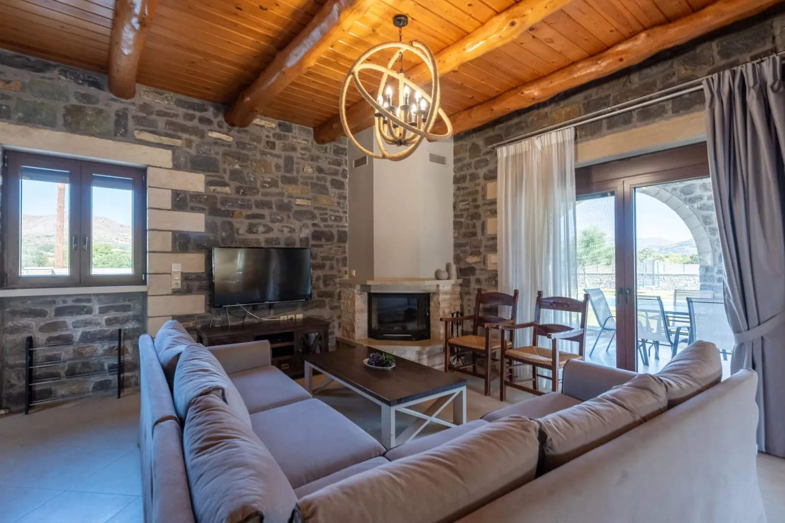 Villa Vilana with private pool-Living room