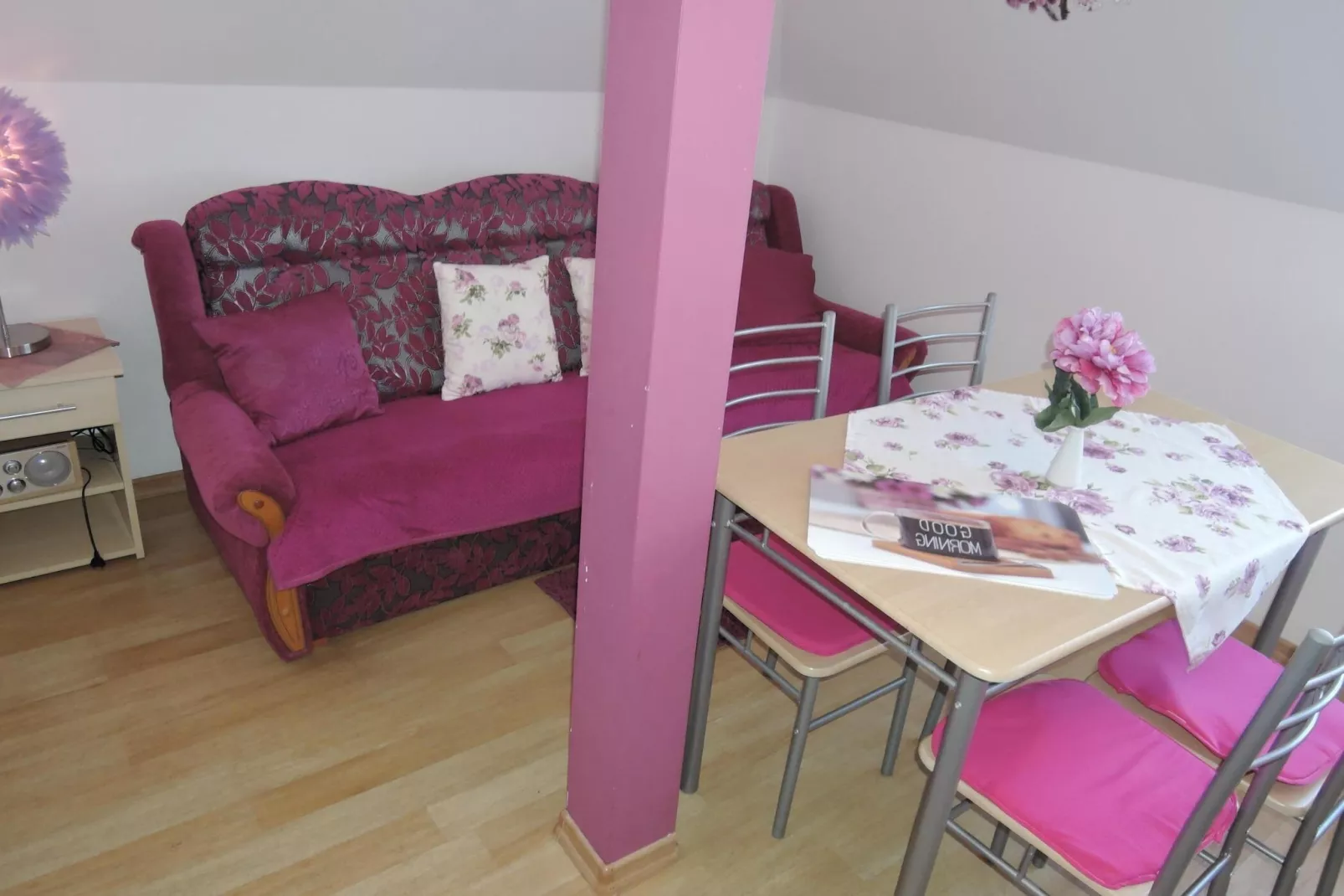 Apartament 4 osobowy fioletowy biskupi-Living room