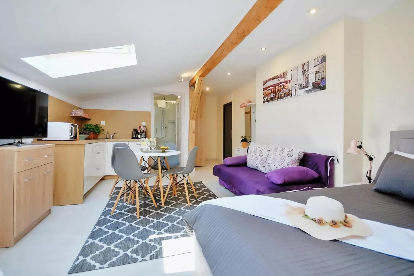 Studio 3-osobowe nr 1 30 m2 na poddaszu Ustronie Morskie-Living room