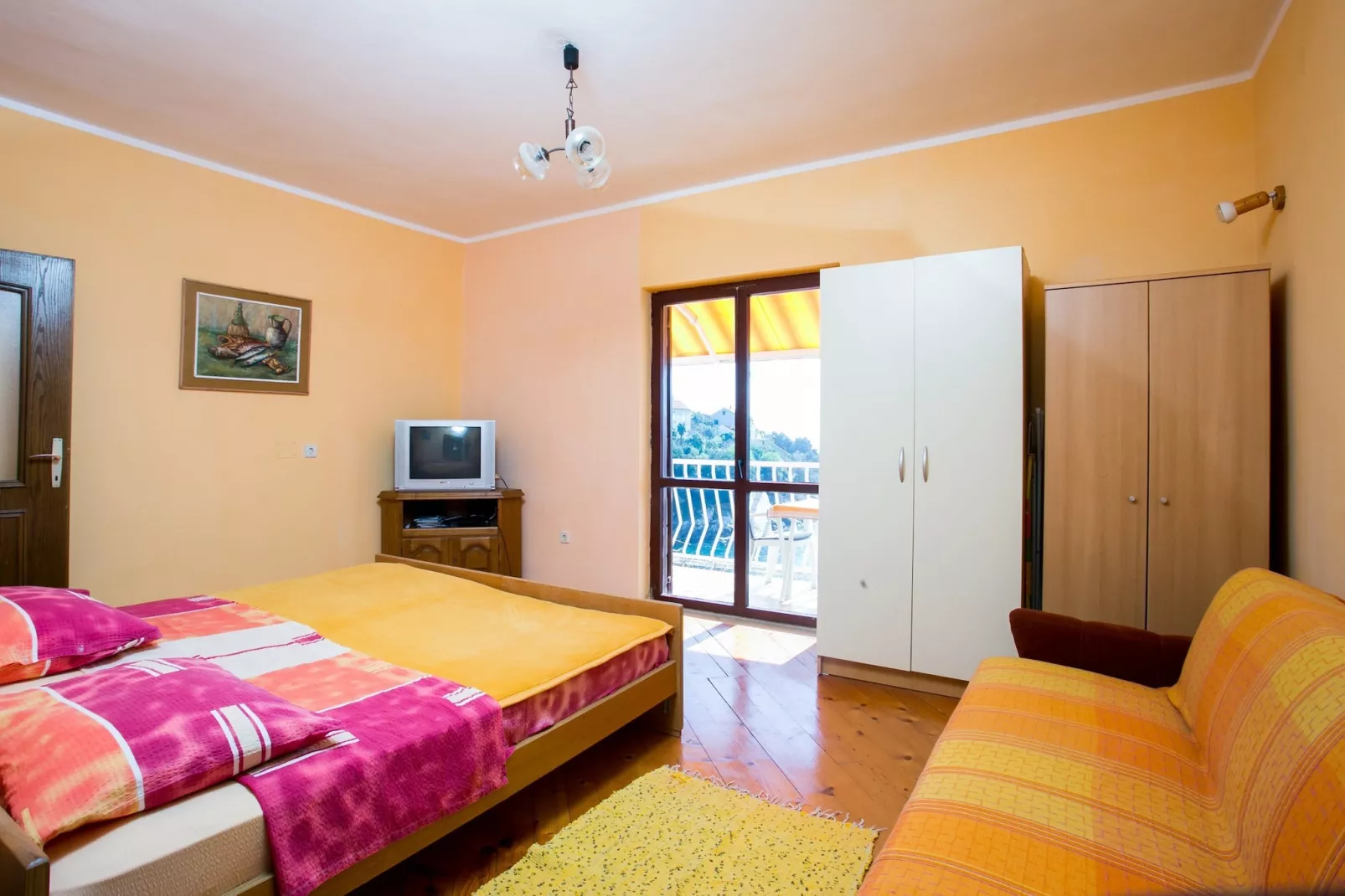 Apartments Neve - Two-Bedroom Apartment with Balcony and Sea View-Bedroom