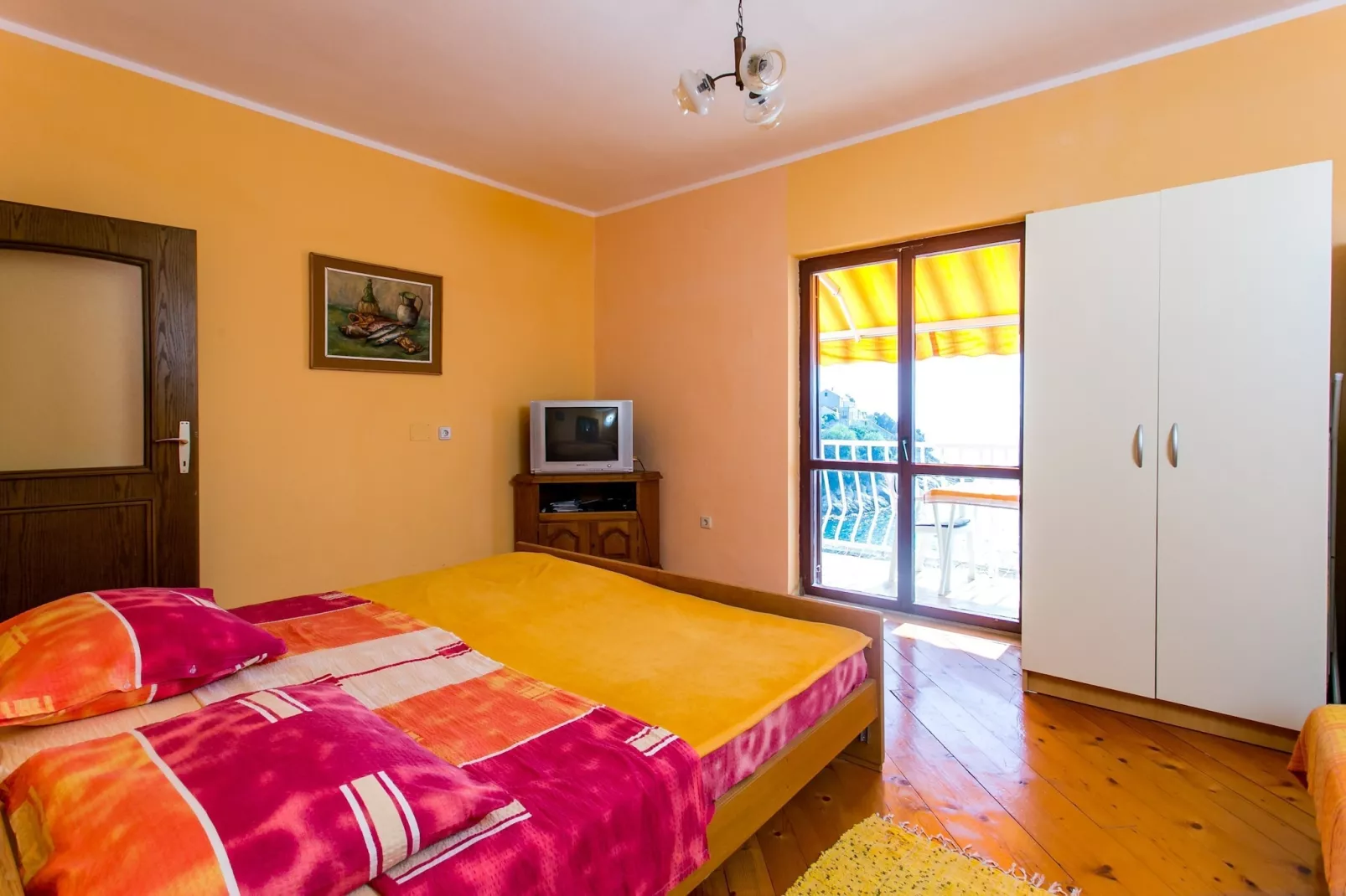 Apartments Neve - Two-Bedroom Apartment with Balcony and Sea View-Bedroom