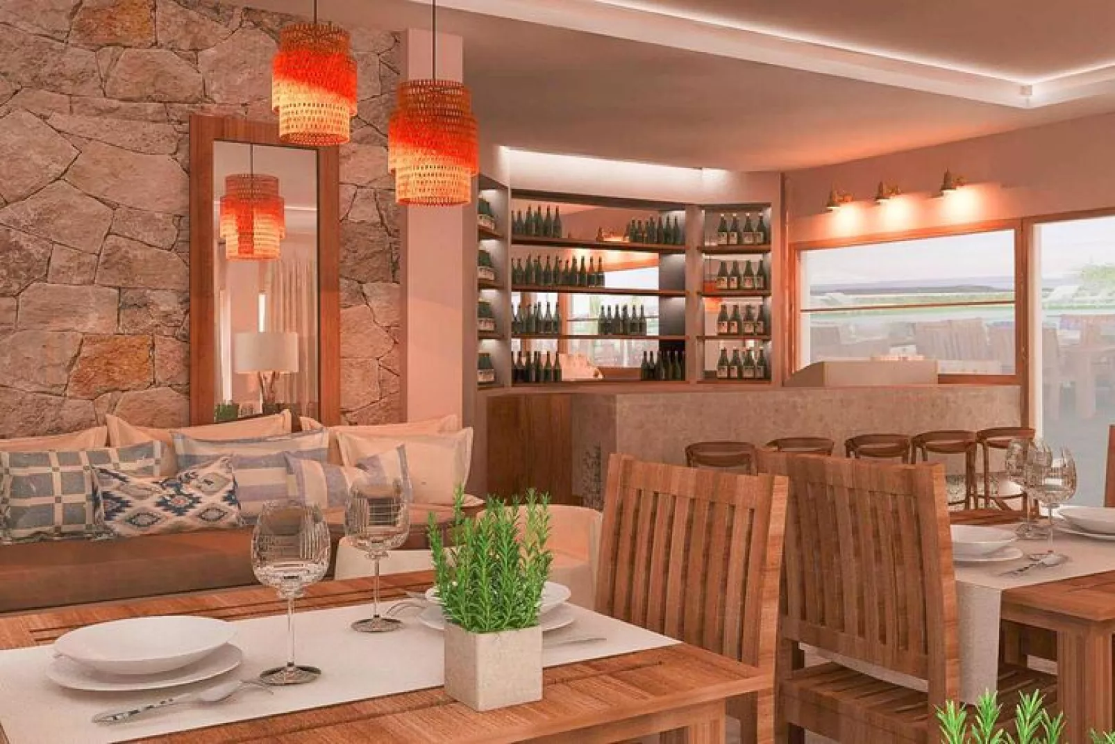 Holiday resort Asteris Village, Gerakini-Maisonette 150 qm-Salon