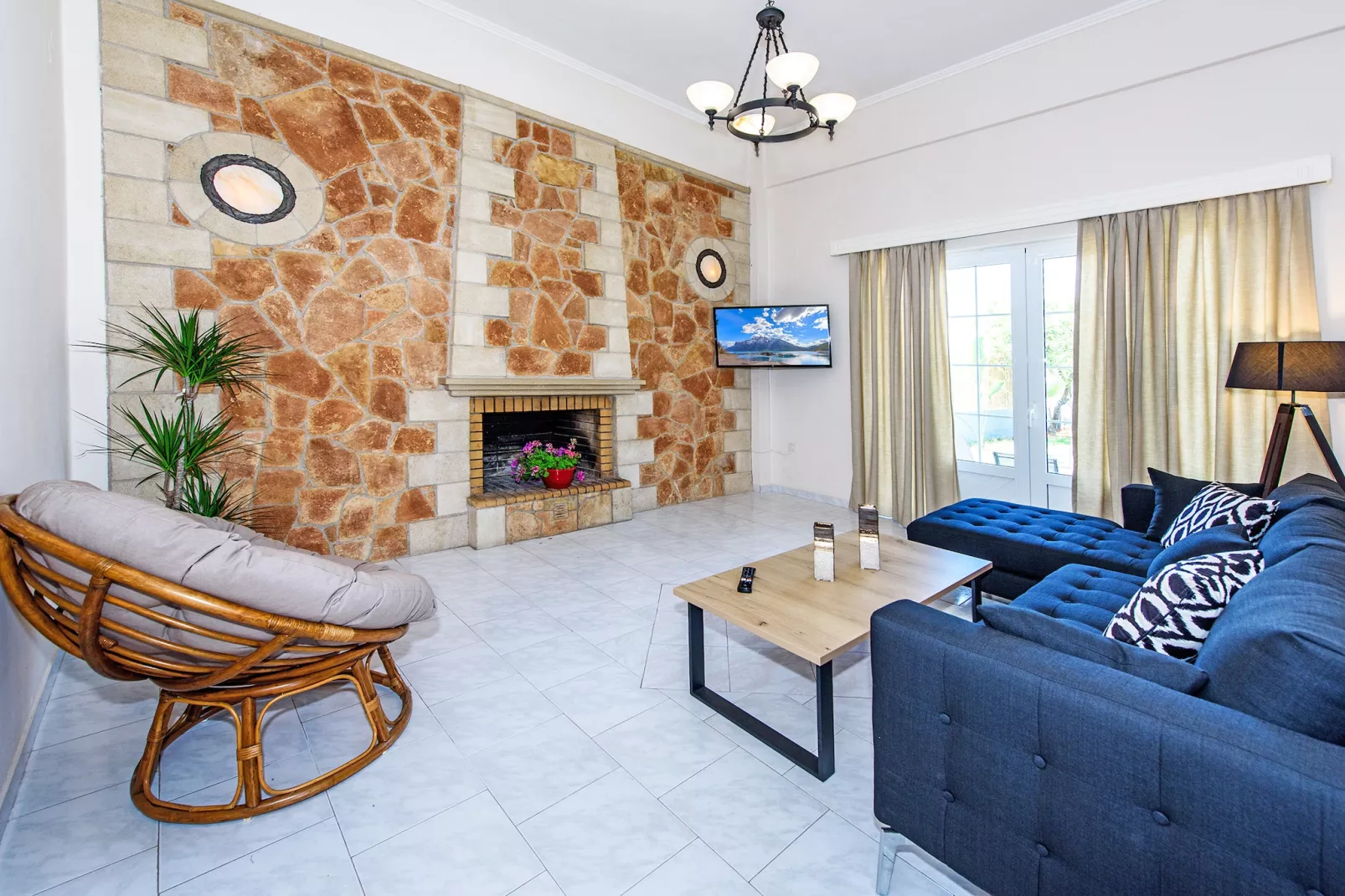 Platanias Villa Spyros-Living room