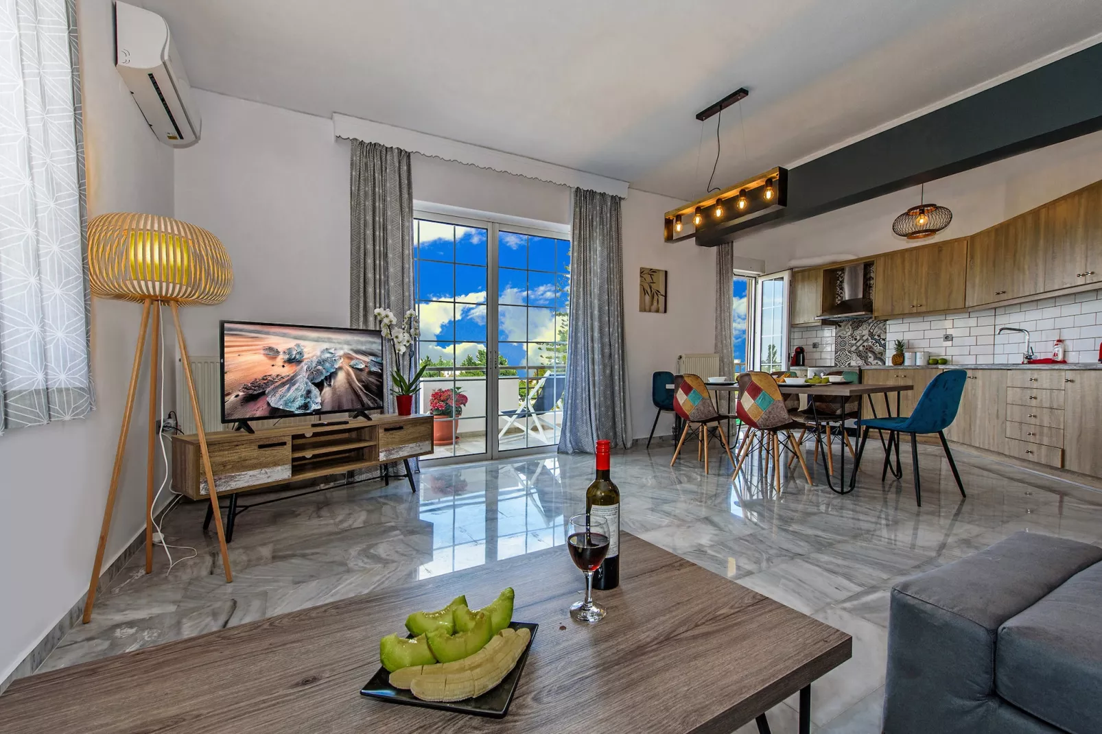 Platanias Villa Spyros-Living room
