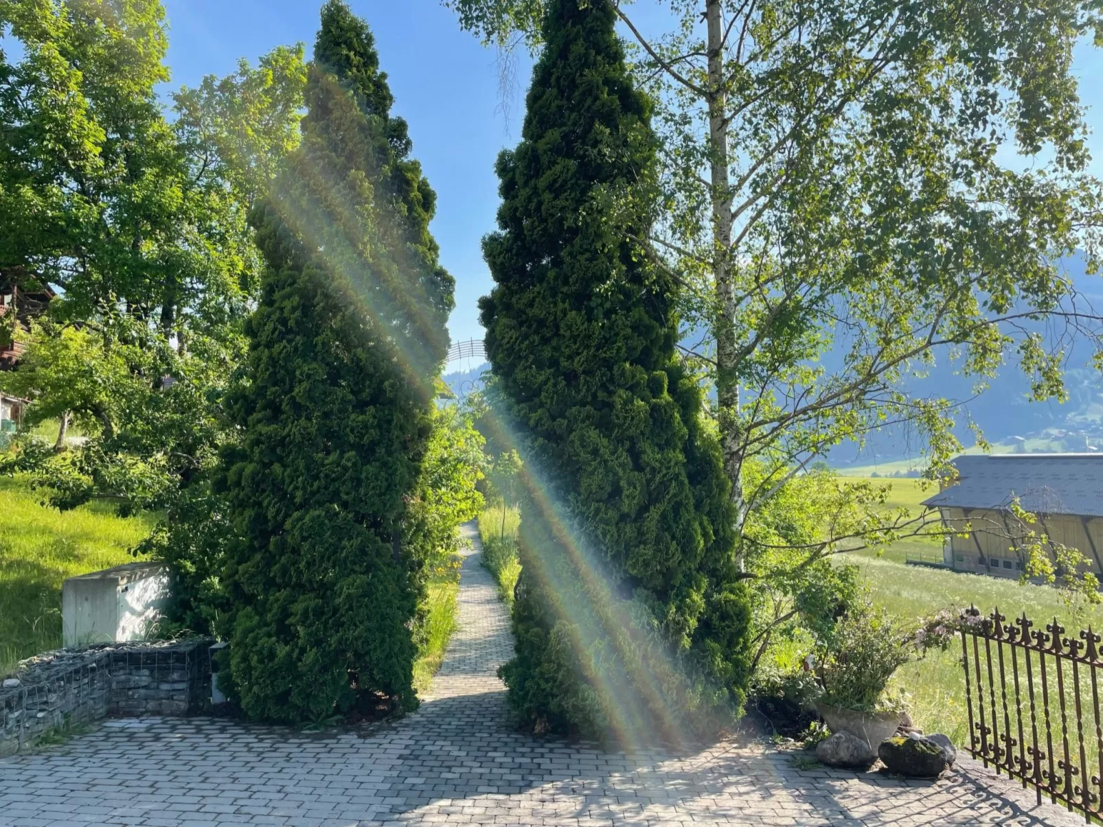 outside