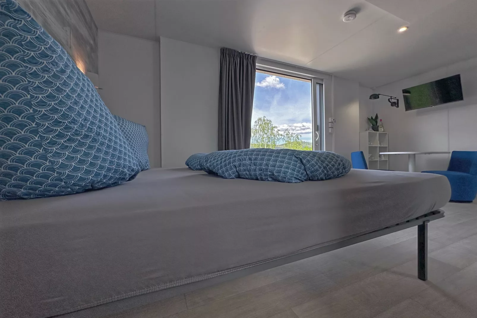 FERIENDORF SEEBLICK - Tiny Chalet am Eixendorfer See-Schlafzimmer