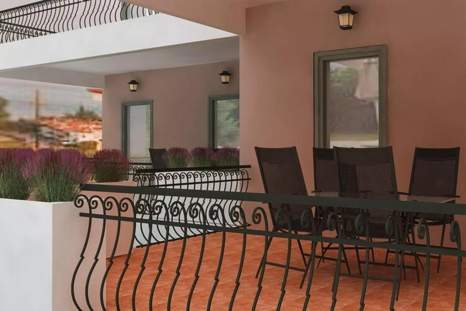 Holiday resort Asteris Village, Gerakini-Executive Apartment-Terrasse