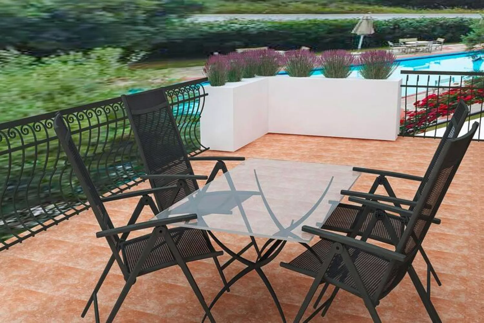 Holiday resort Asteris Village, Gerakini-Executive Apartment-Terrasse