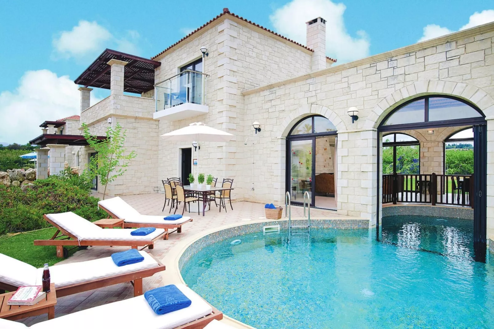Caldera Villas Platanias - 2-bedroom Villa 180 qm-Terrassenbalkon