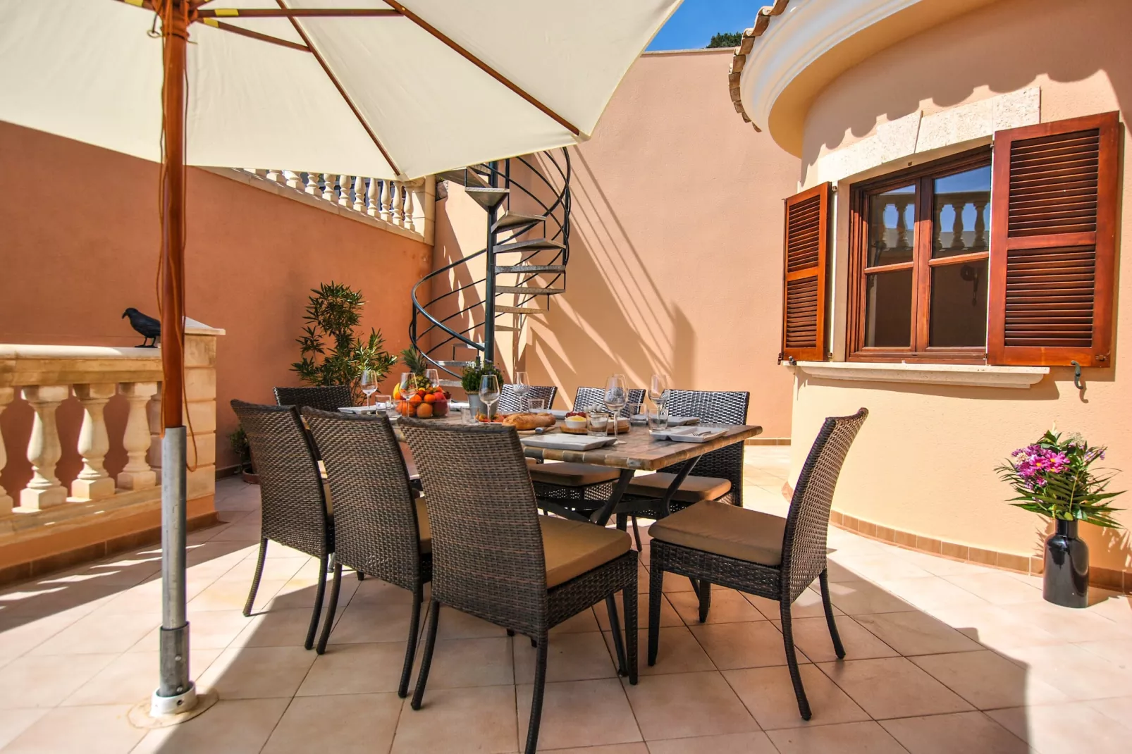 Wundeschönes & Nachhaltiges Casa Cap Vermell-Terrassenbalkon
