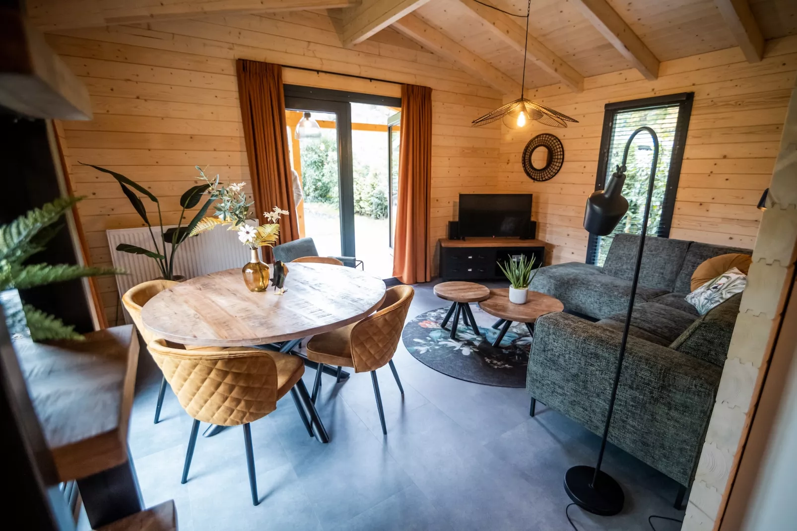 4-persoons wellness lodge-Living room