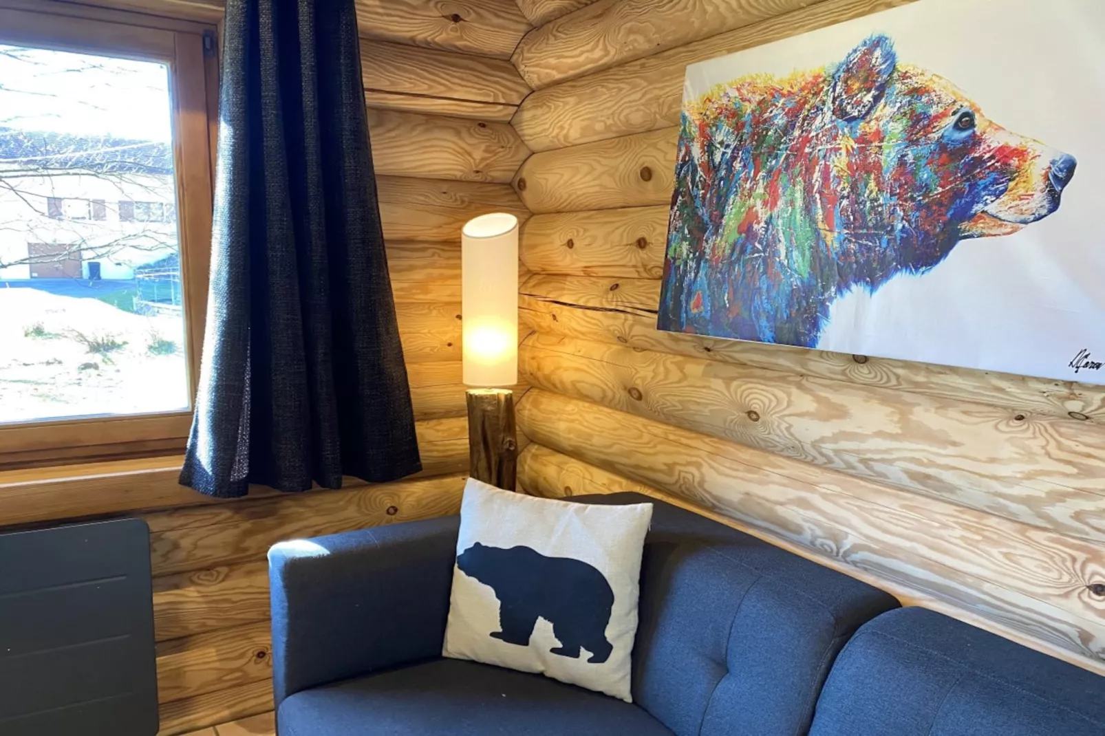L'OURS NOIR Chalet en rondins-Wohnzimmer