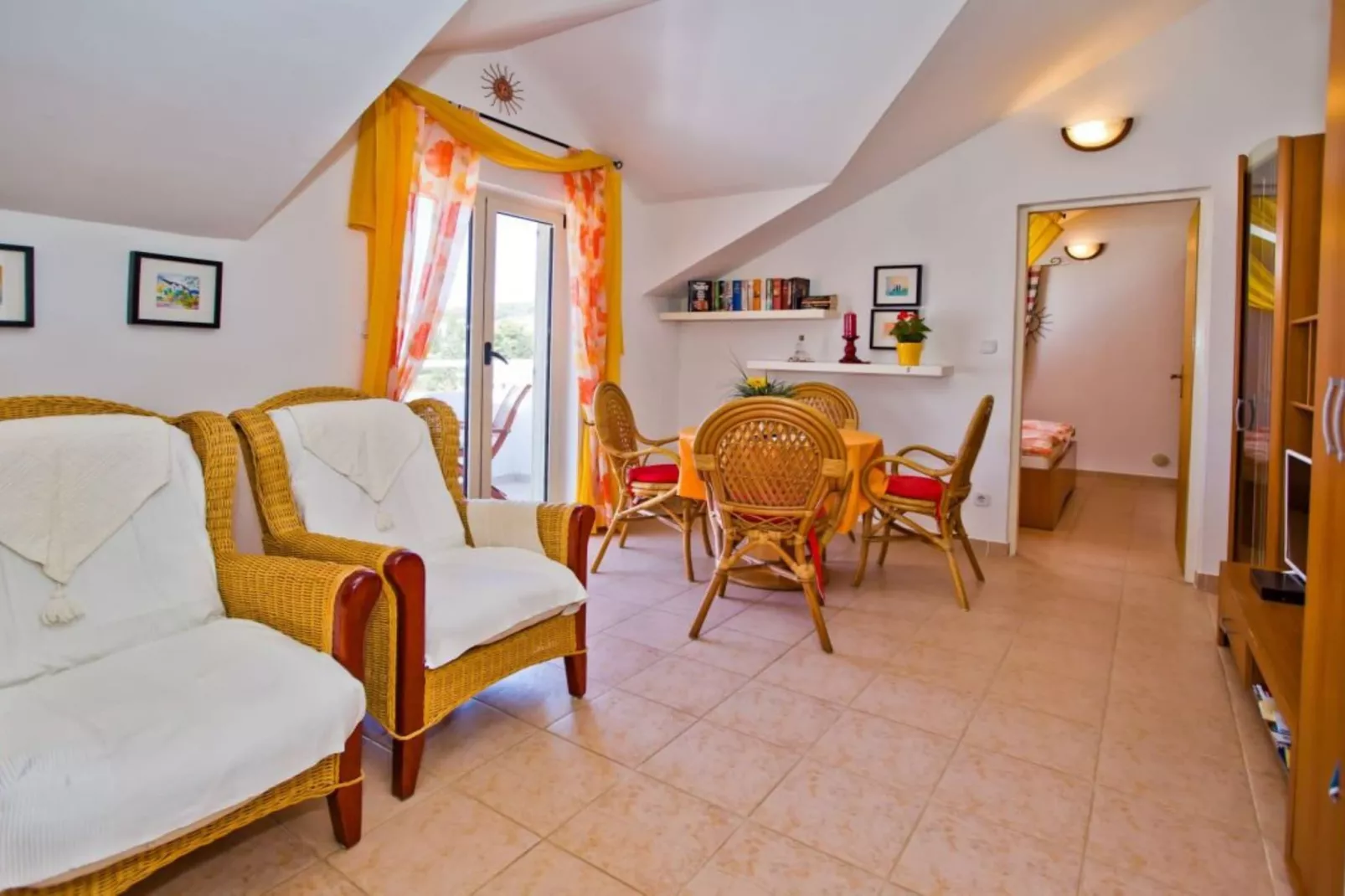 Charming and Sunny Hvar Apartments - One Bedroom Apartment with Balcony (owner 6)-Living room