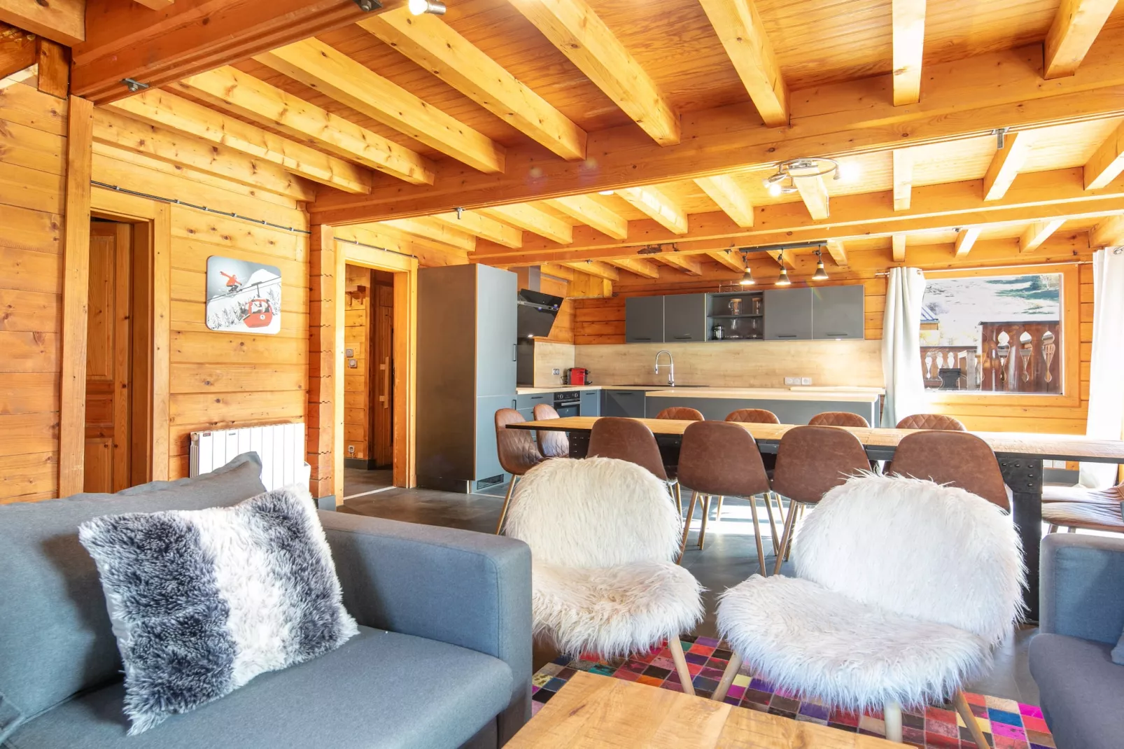 Chalet Le Ponton - 5P9-Living room
