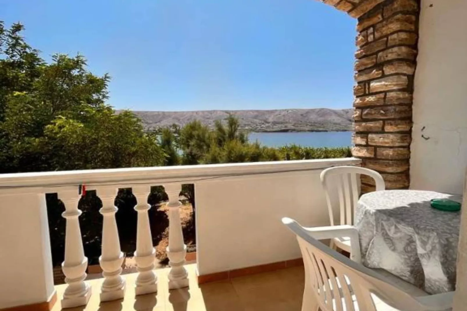 Pansion Tony Pag - Apartment with Balcony and Sea View 101-Terrassenbalkon