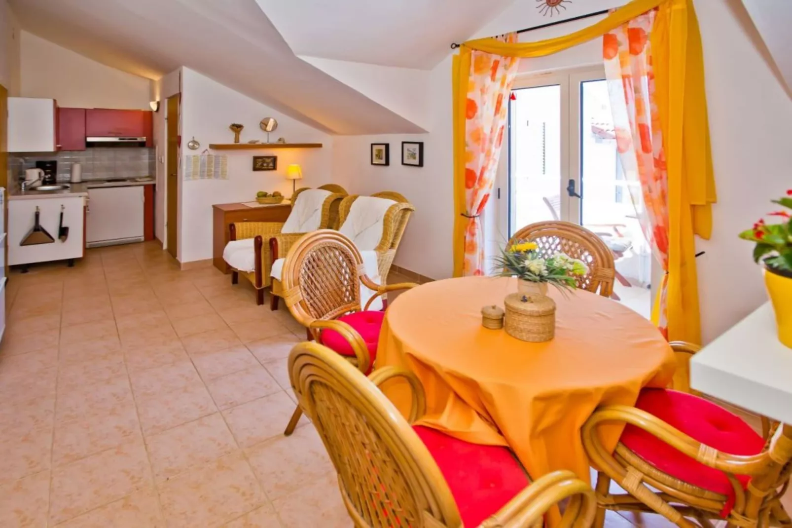 Charming and Sunny Hvar Apartments - One Bedroom Apartment with Balcony (owner 6)-Living room