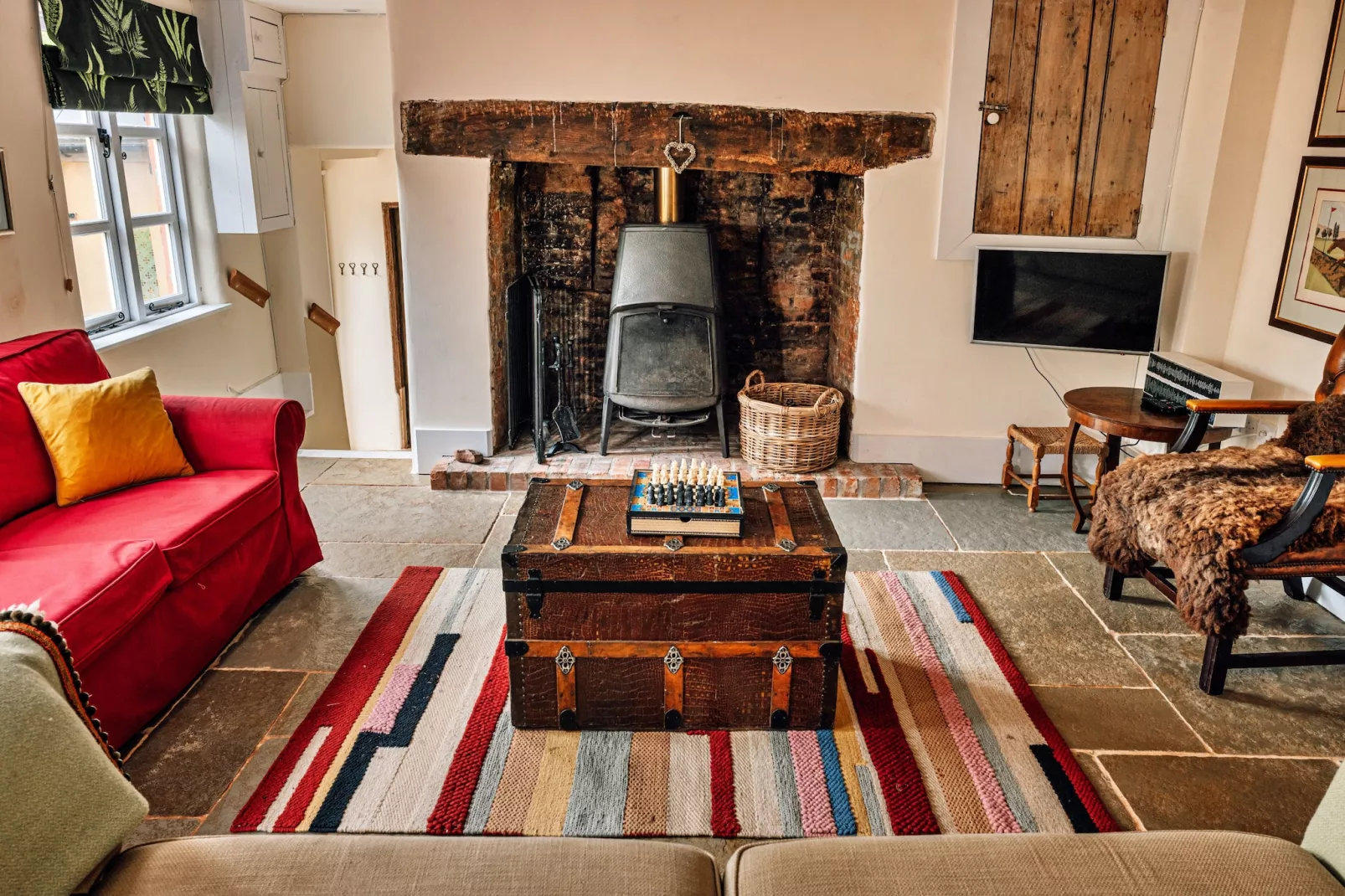Beili Glas Cottage-Living room