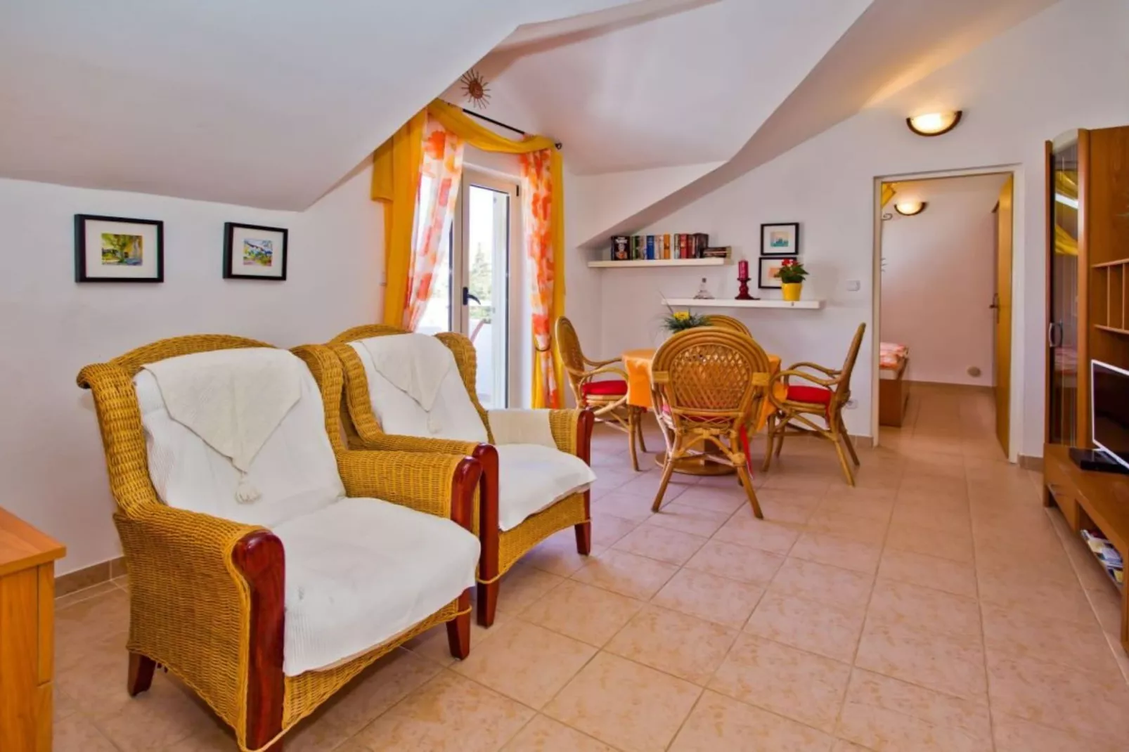 Charming and Sunny Hvar Apartments - One Bedroom Apartment with Balcony (owner 6)-Living room