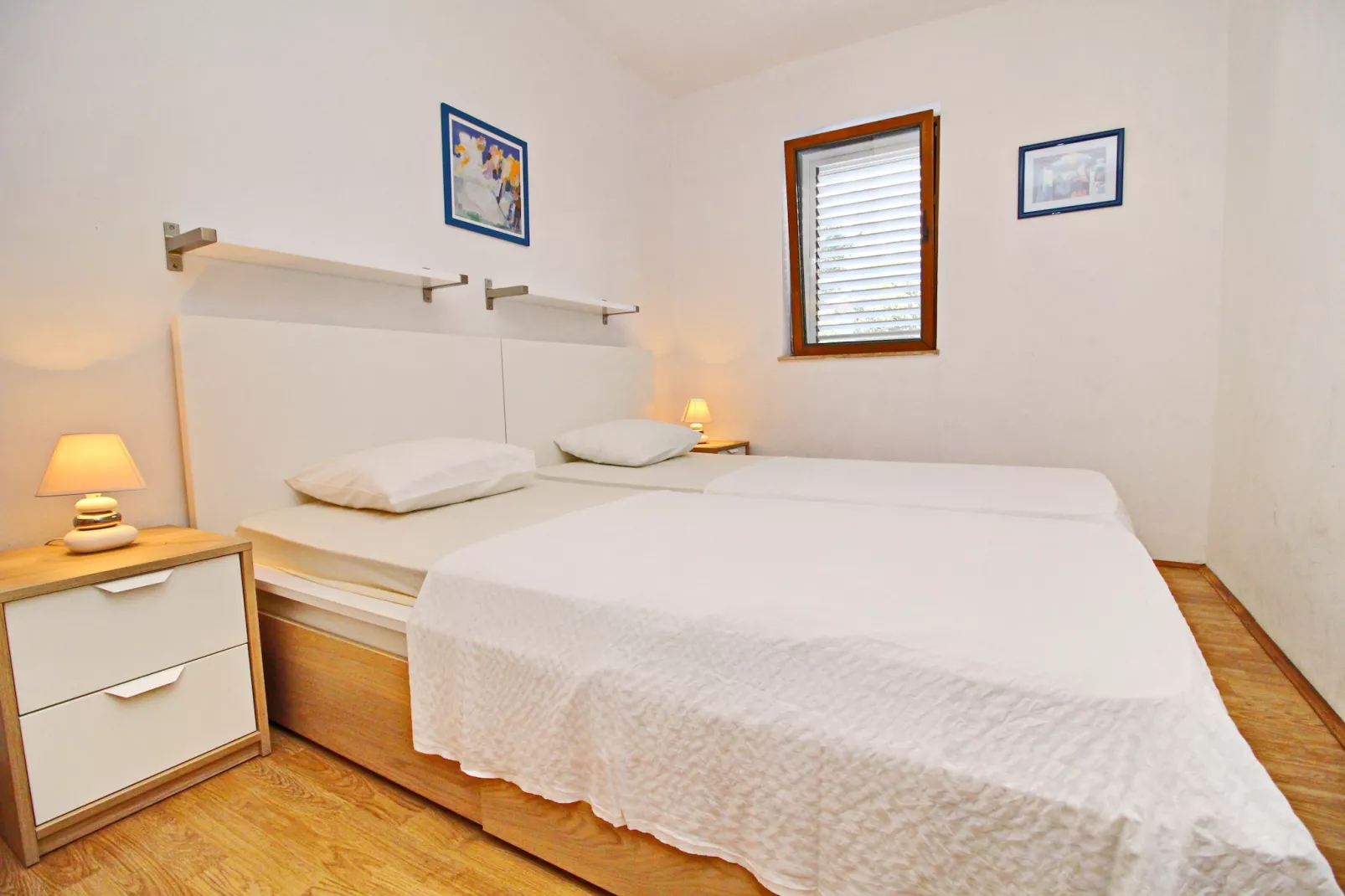 Apartments Marković Orebić-  Two Bedroom Apartment with Terrace and Garden View (A1)-Bedroom