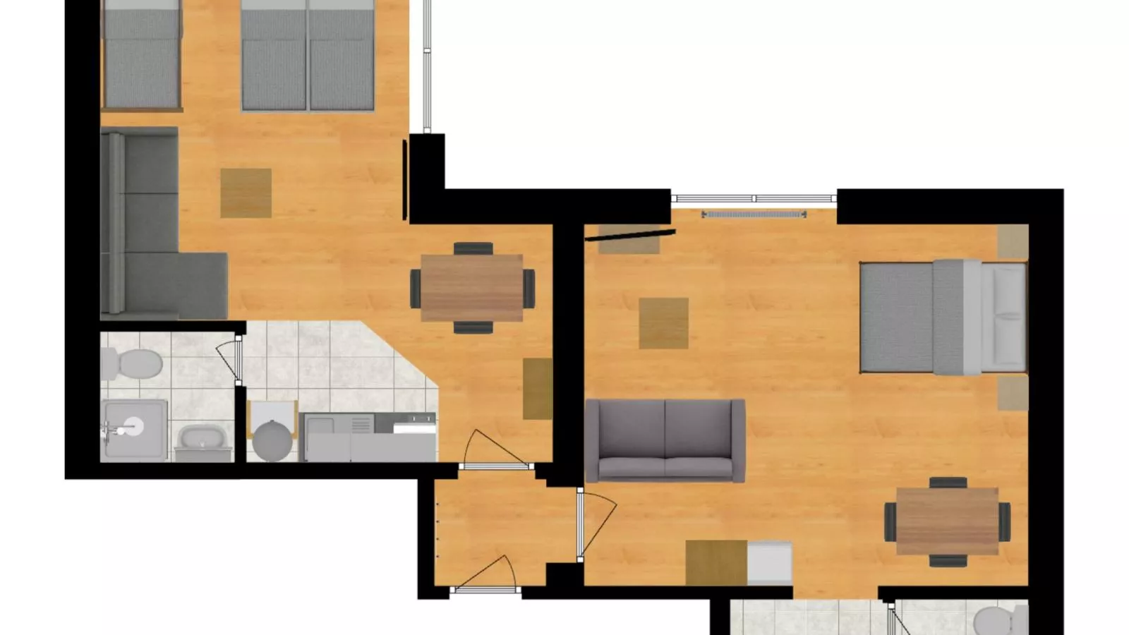 Town House 1 und 2-Plan d'étage