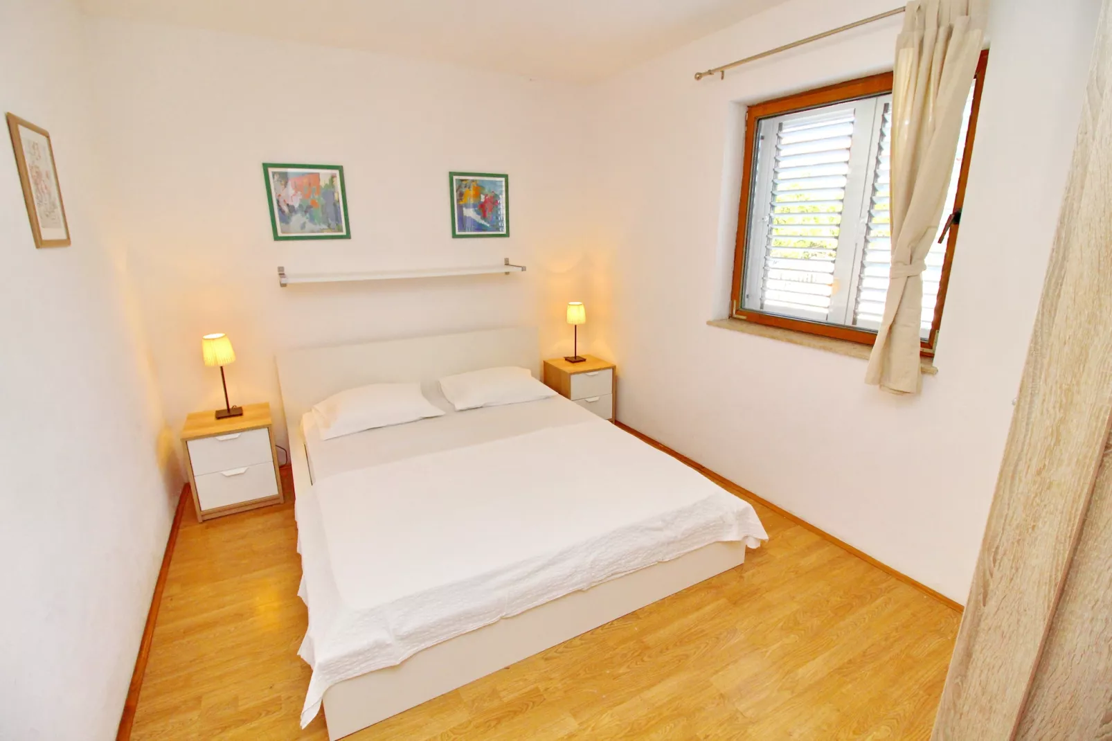 Apartments Marković Orebić-  Two Bedroom Apartment with Terrace and Garden View (A1)-Bedroom