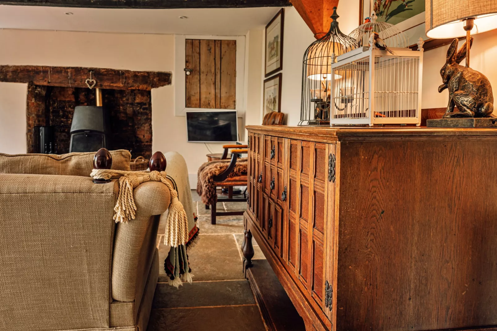 Beili Glas Cottage-Living room