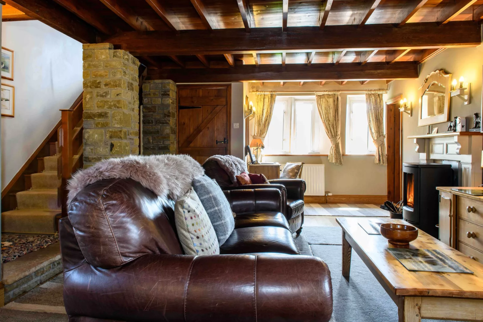 Shepherds Cottage at Mile House Farm-Living room