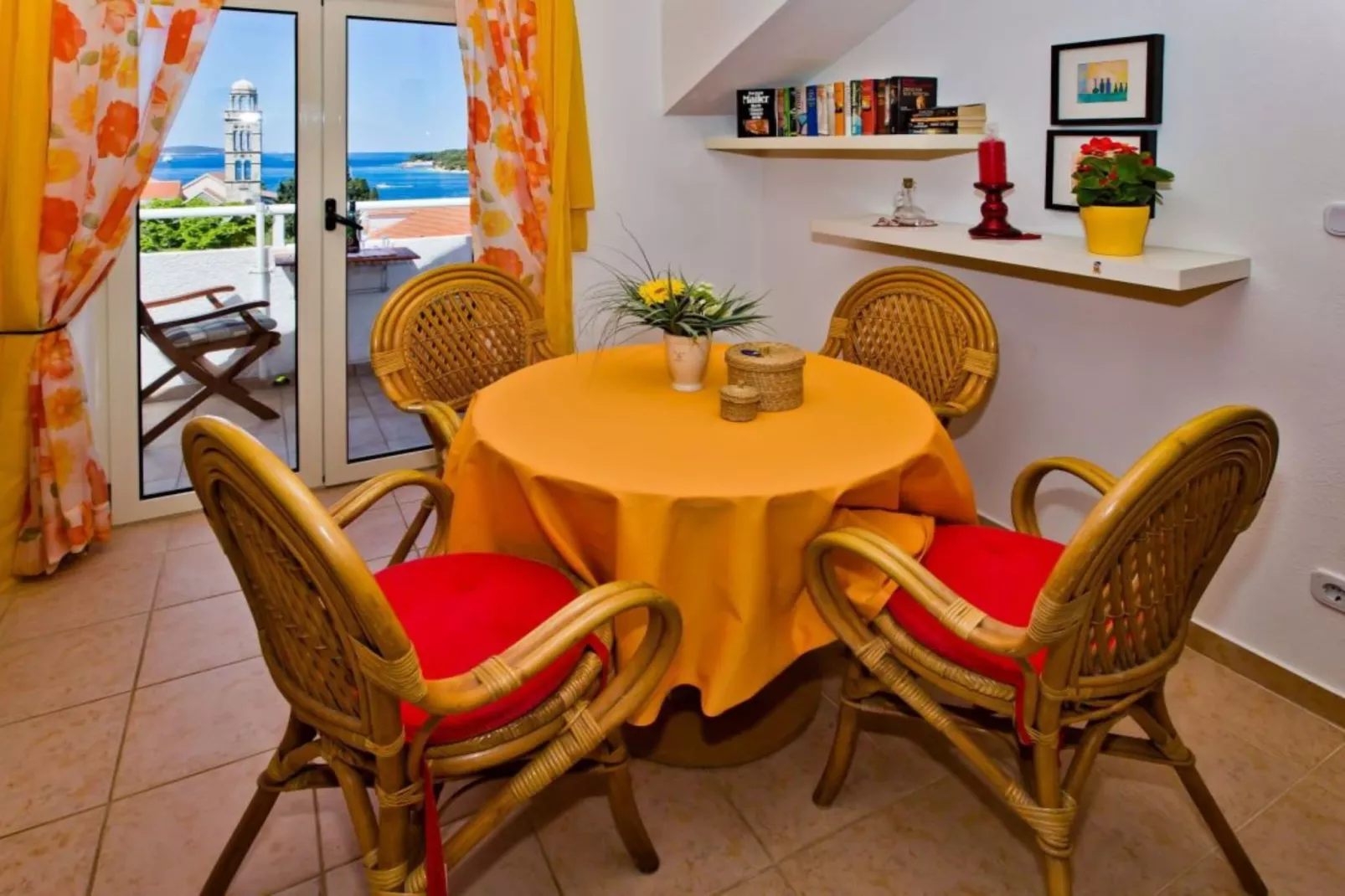 Charming and Sunny Hvar Apartments - One Bedroom Apartment with Balcony (owner 6)-Dining room