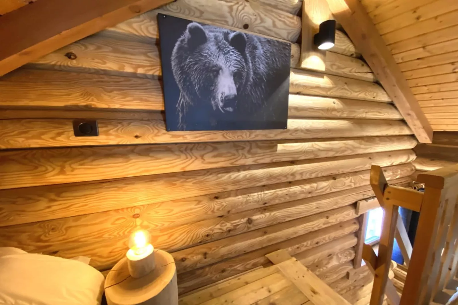 L'OURS NOIR Chalet en rondins-Schlafzimmer