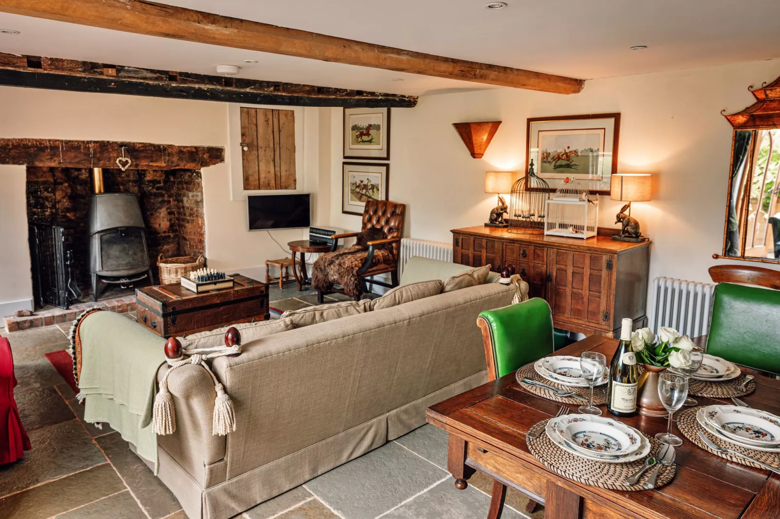 Beili Glas Cottage-Living room