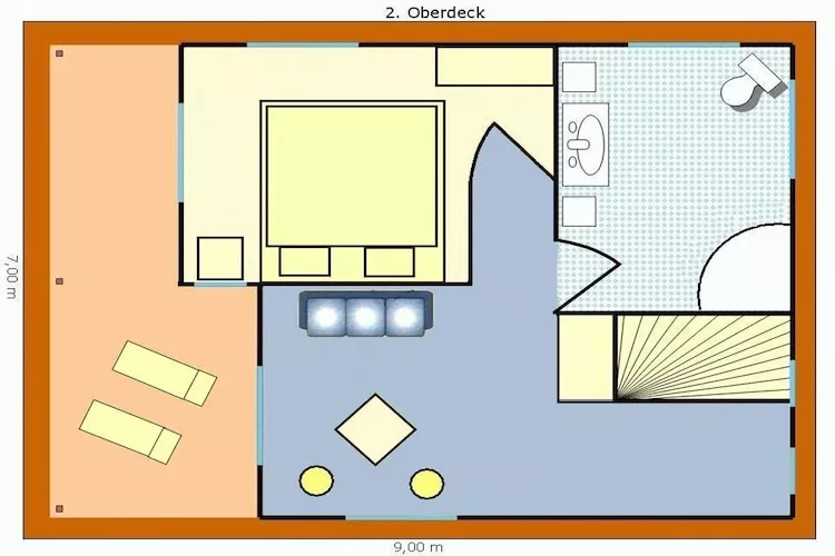 Haus 7 - Steg F - Comfort / 4 Personen-Floor plan